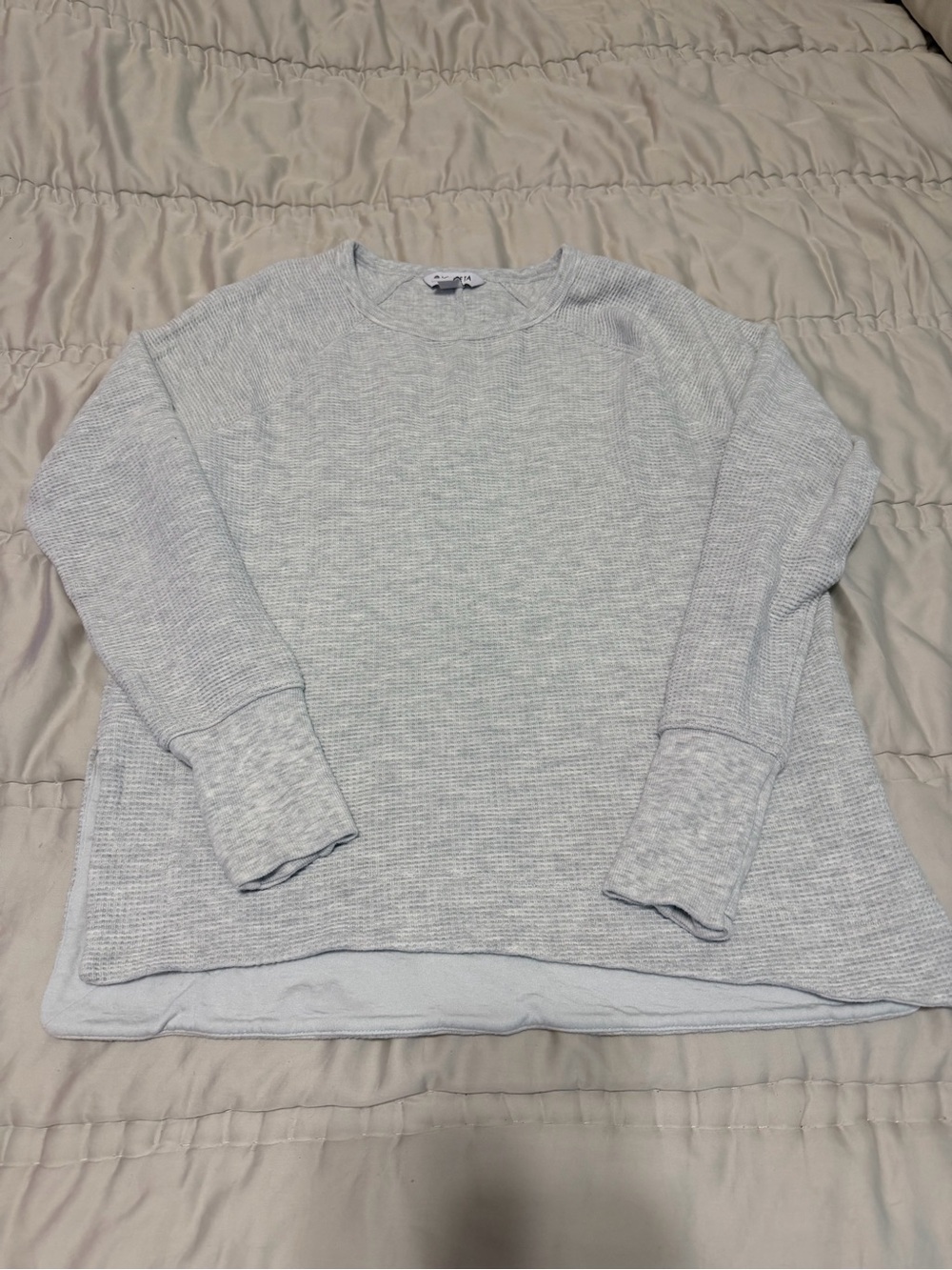 Athleta Coaster Luxe Waffle Sweatshirt Heather Gray Small